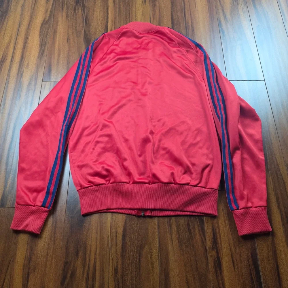 Vintage Adidas ATP Track Jacket Mens Medium Red Navy Made in USA Trefoil Zip